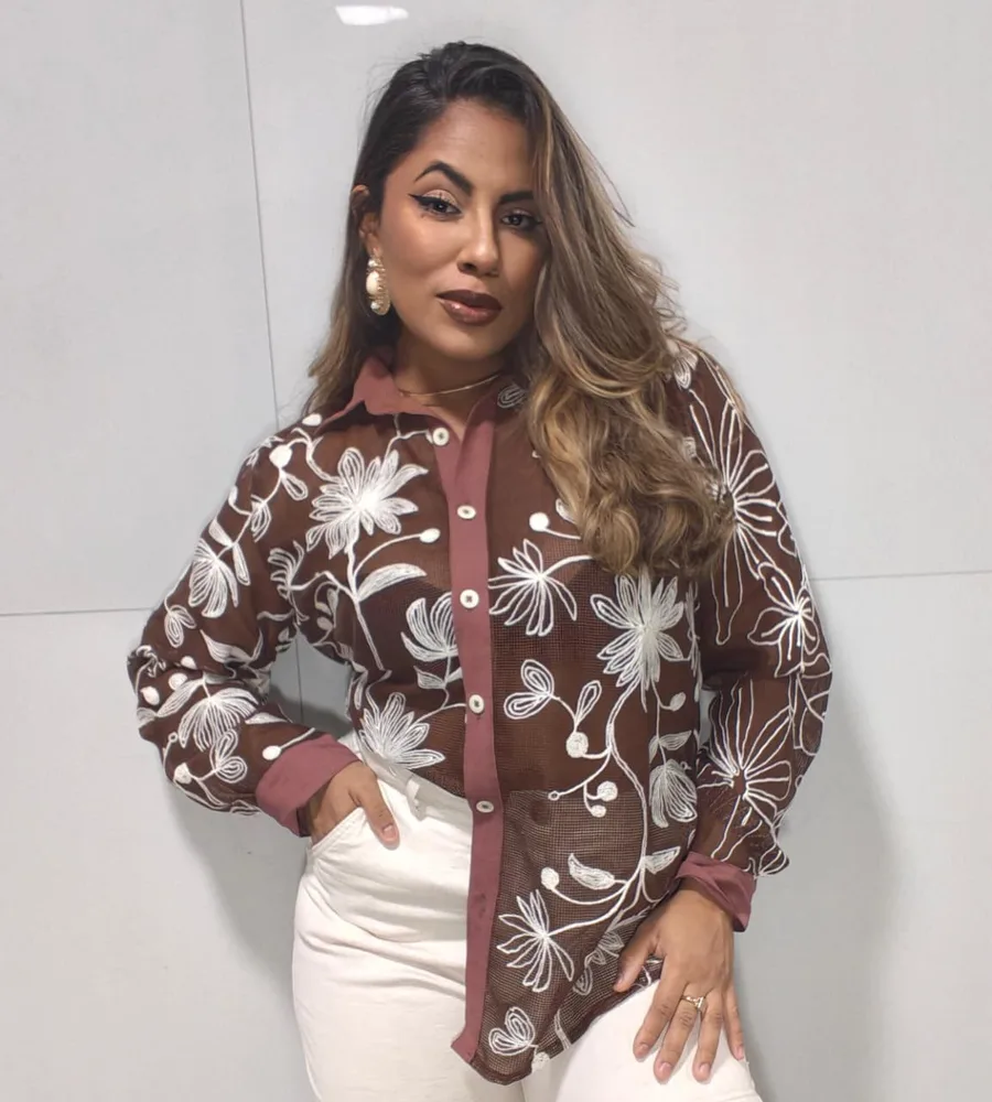 CAMISA TRICOT BORDADA