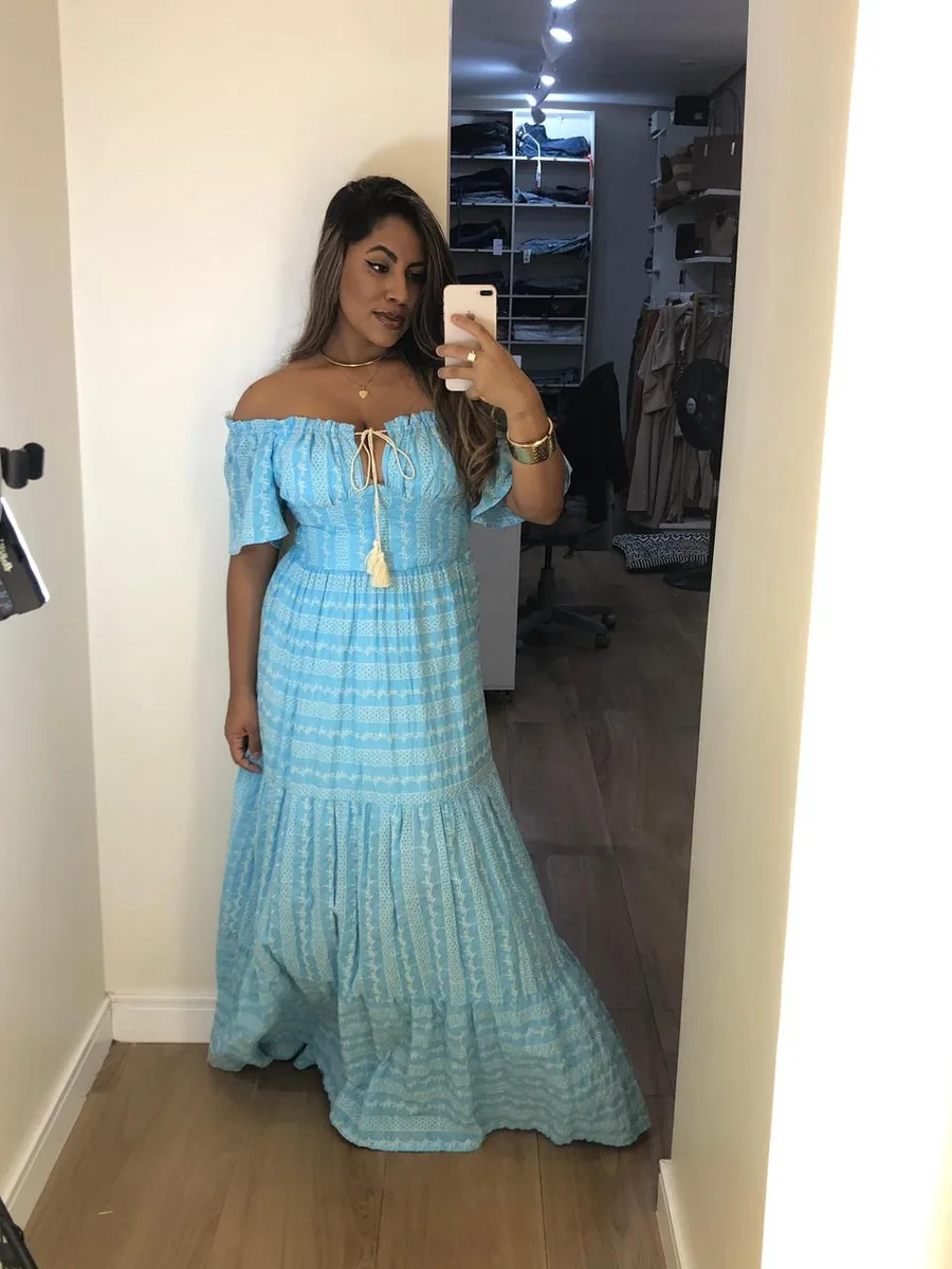 Vestido azul lese Ceres mel