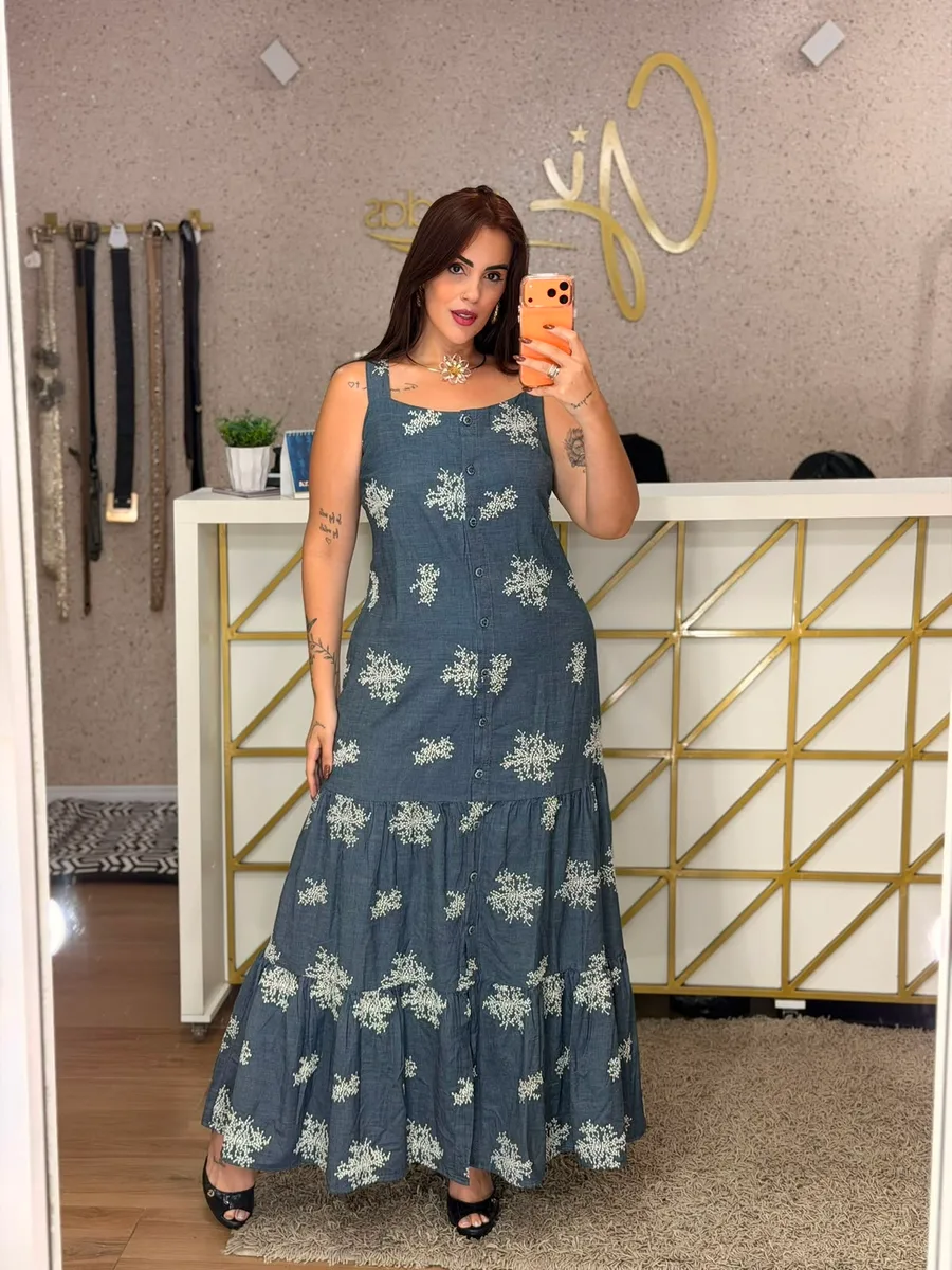 VESTIDO JEANS LONGO MADAMA